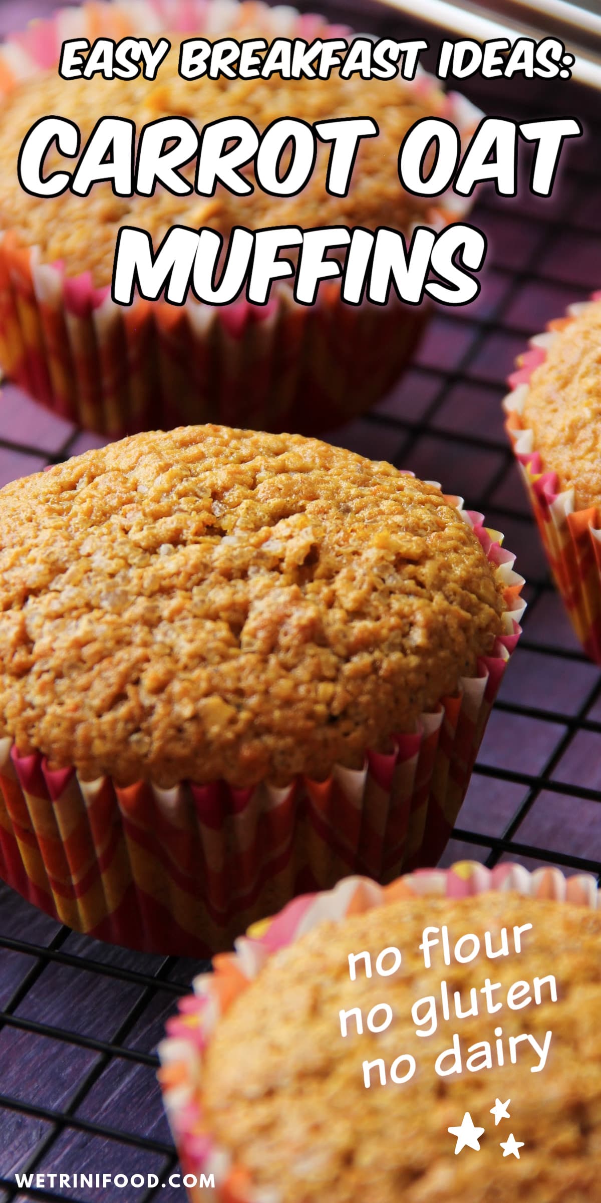 easy breakfast ideas: carrot oat muffins - no flour, no gluten, no dairy