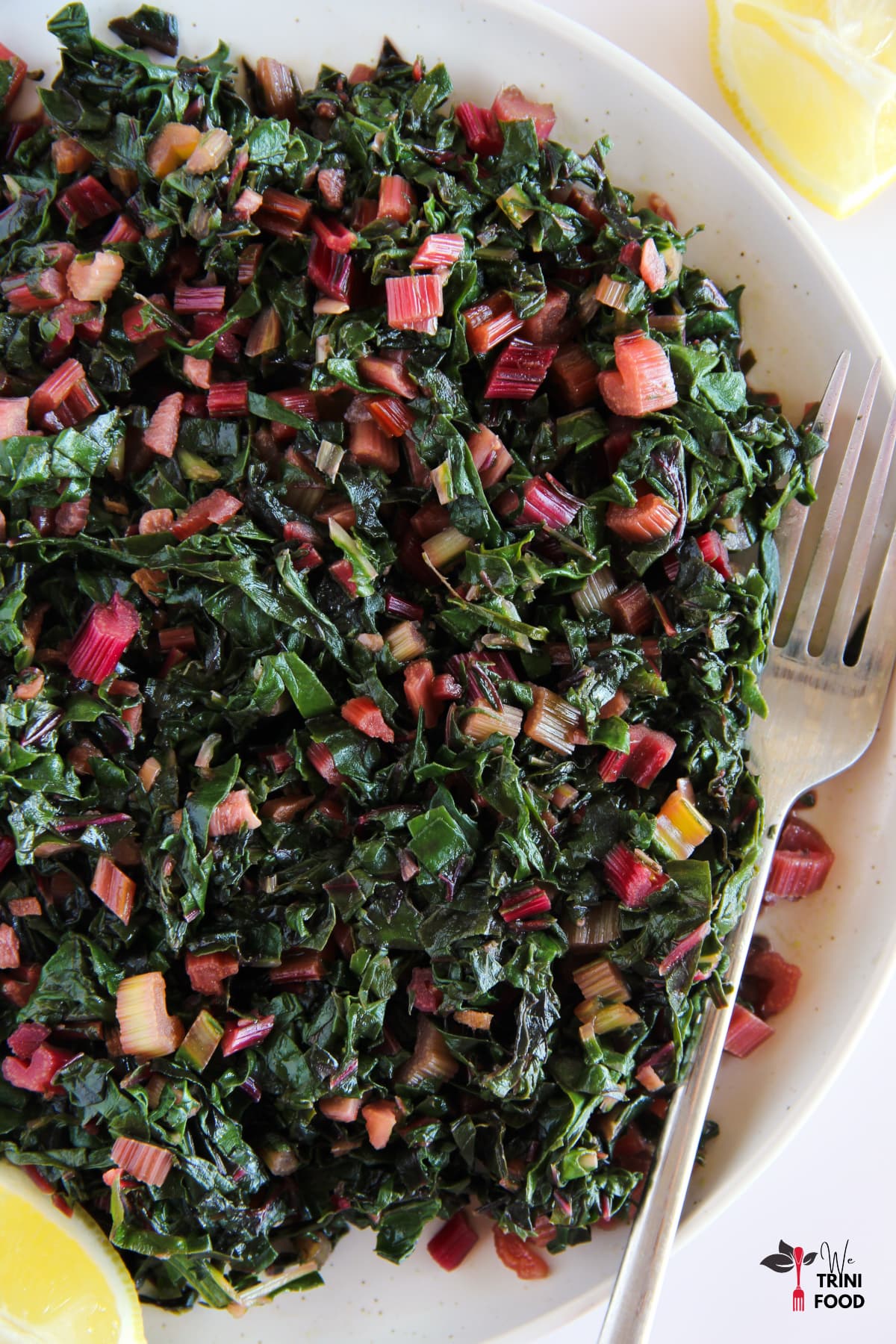 Sauteed swiss chard recipe with lemons on the side