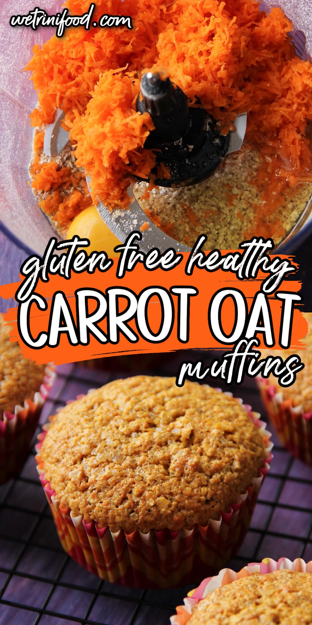 Gluten free healthy carrot oat muffins
