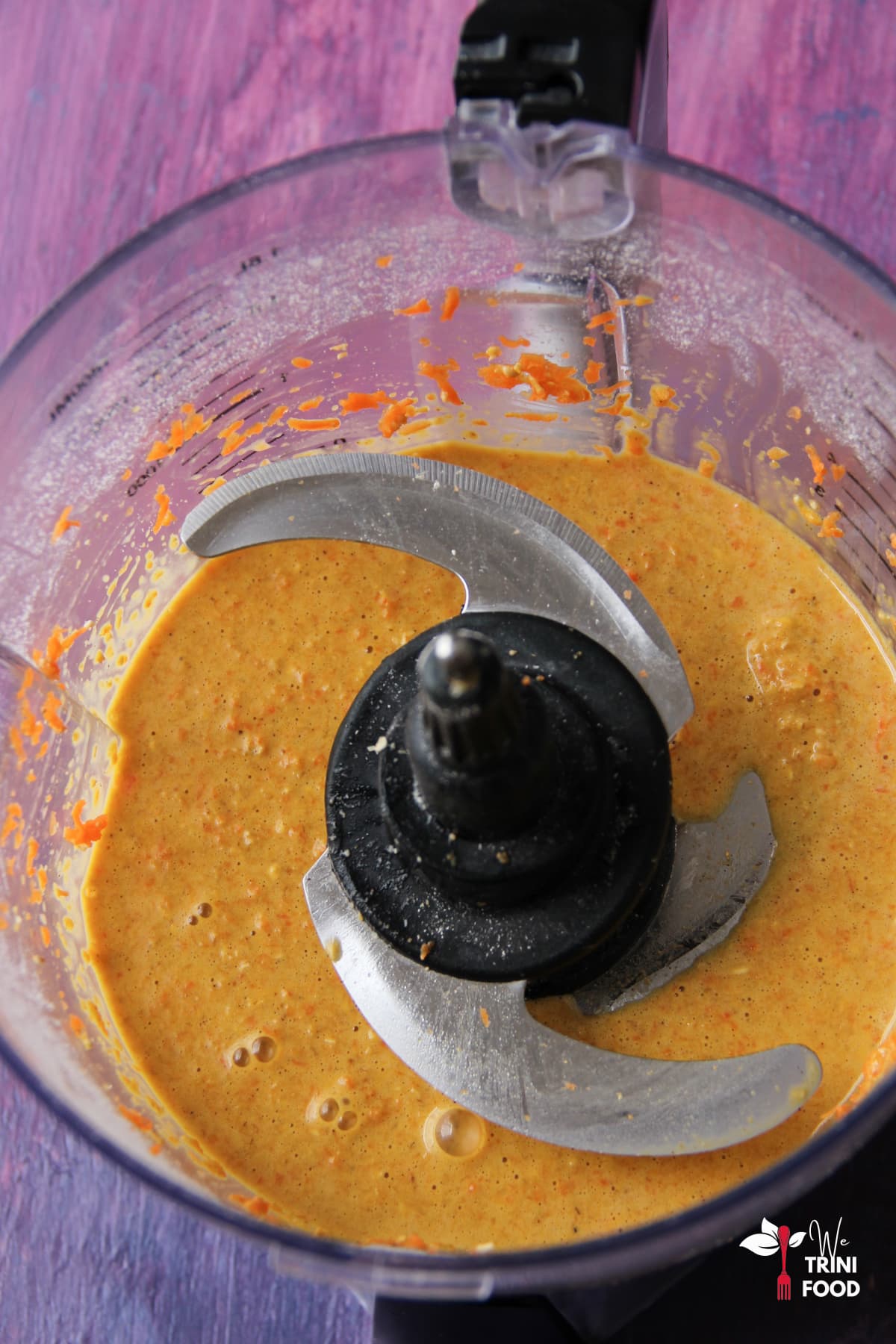 Healthy carrot muffins batter without flour