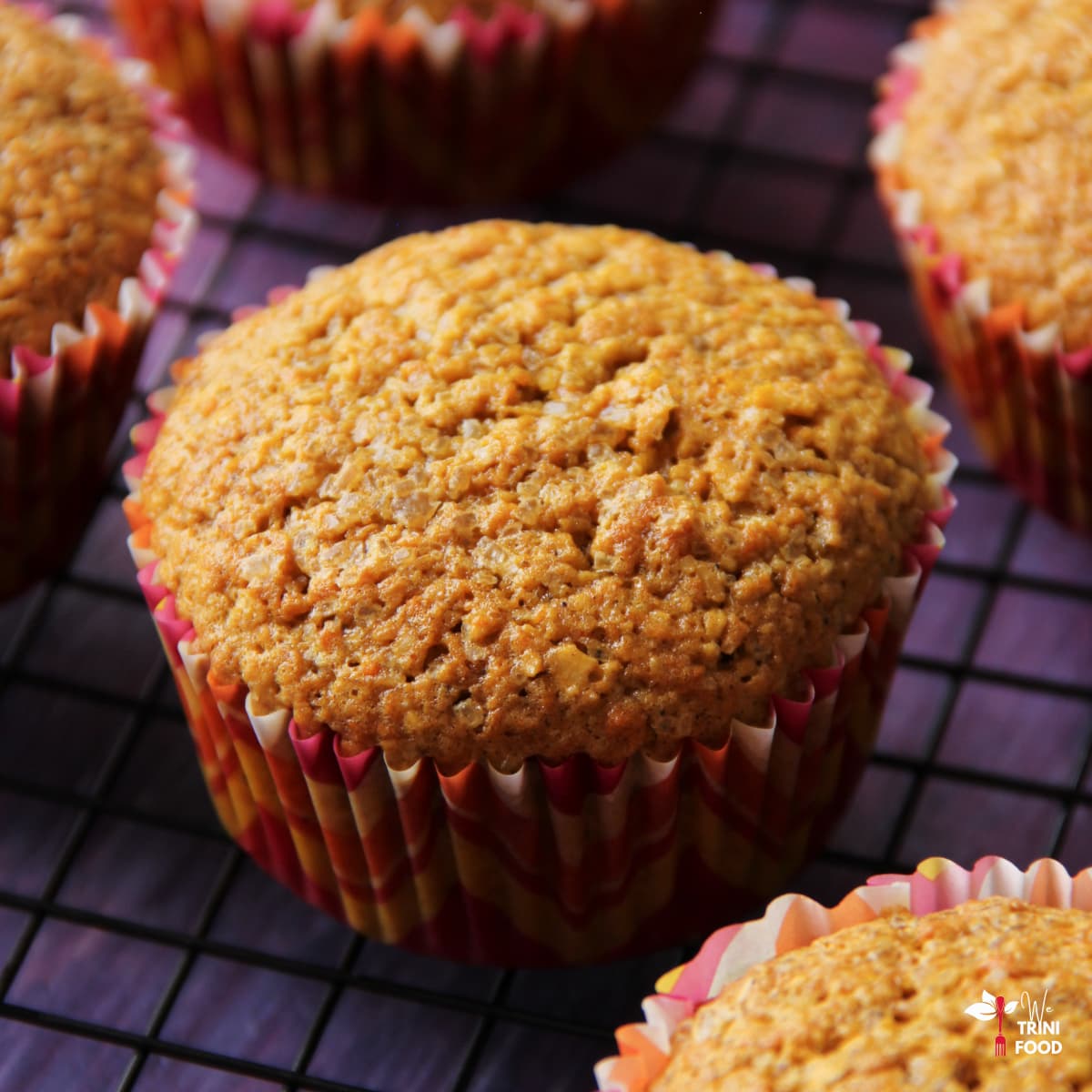 healthy carrot oat muffins featured