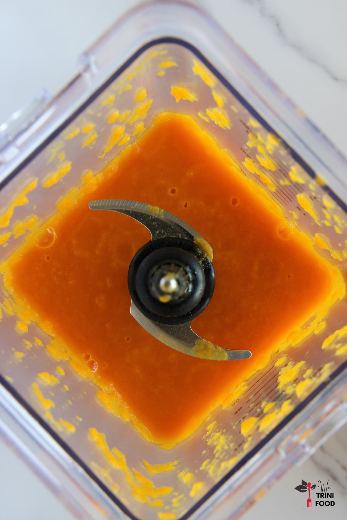 Blended carrot and ginger soup