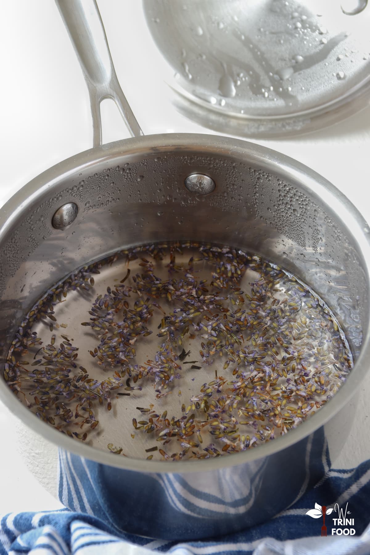 DIY lavender syrup before straining