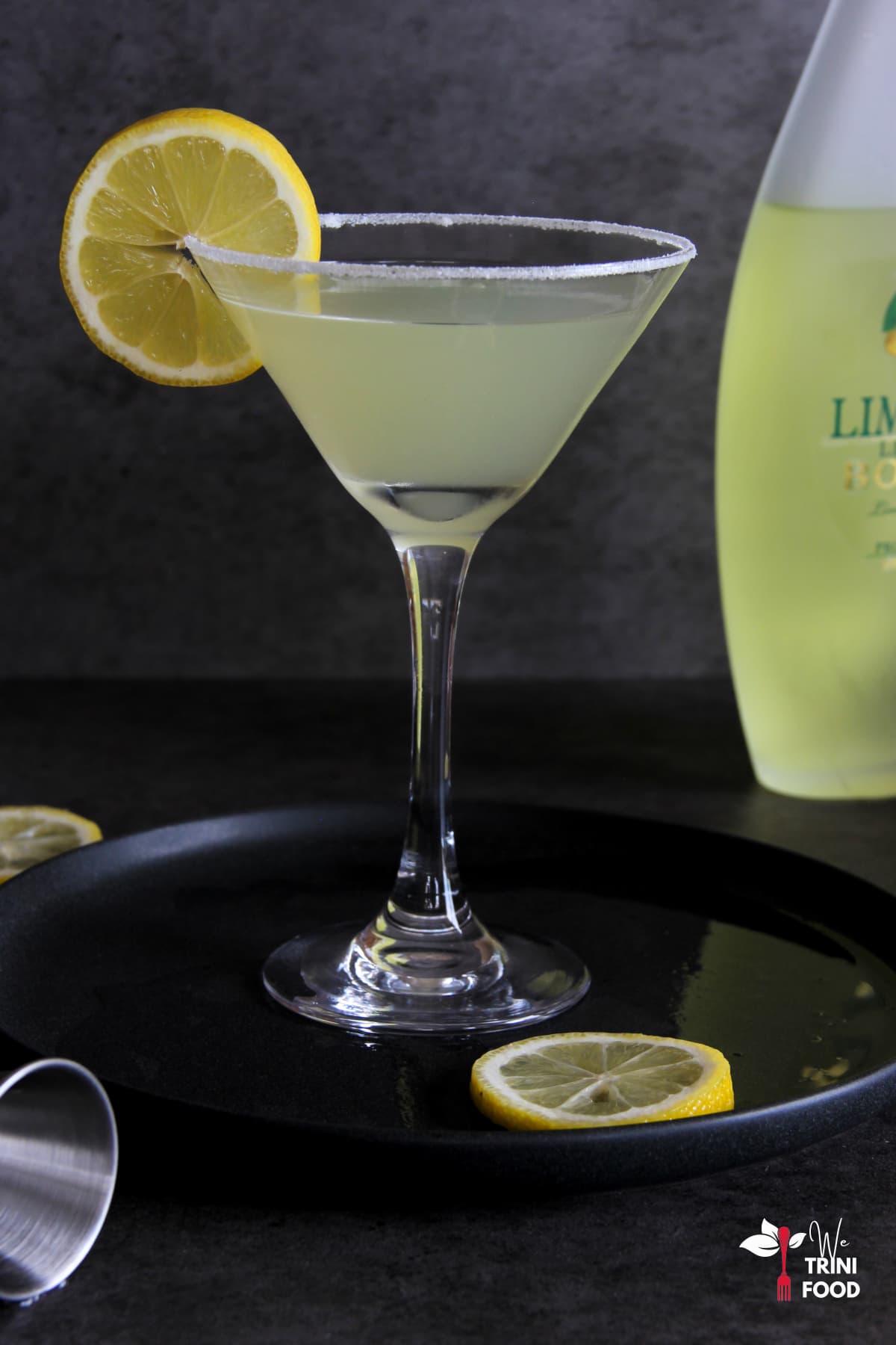Limoncello Cocktail with Limoncello bottle