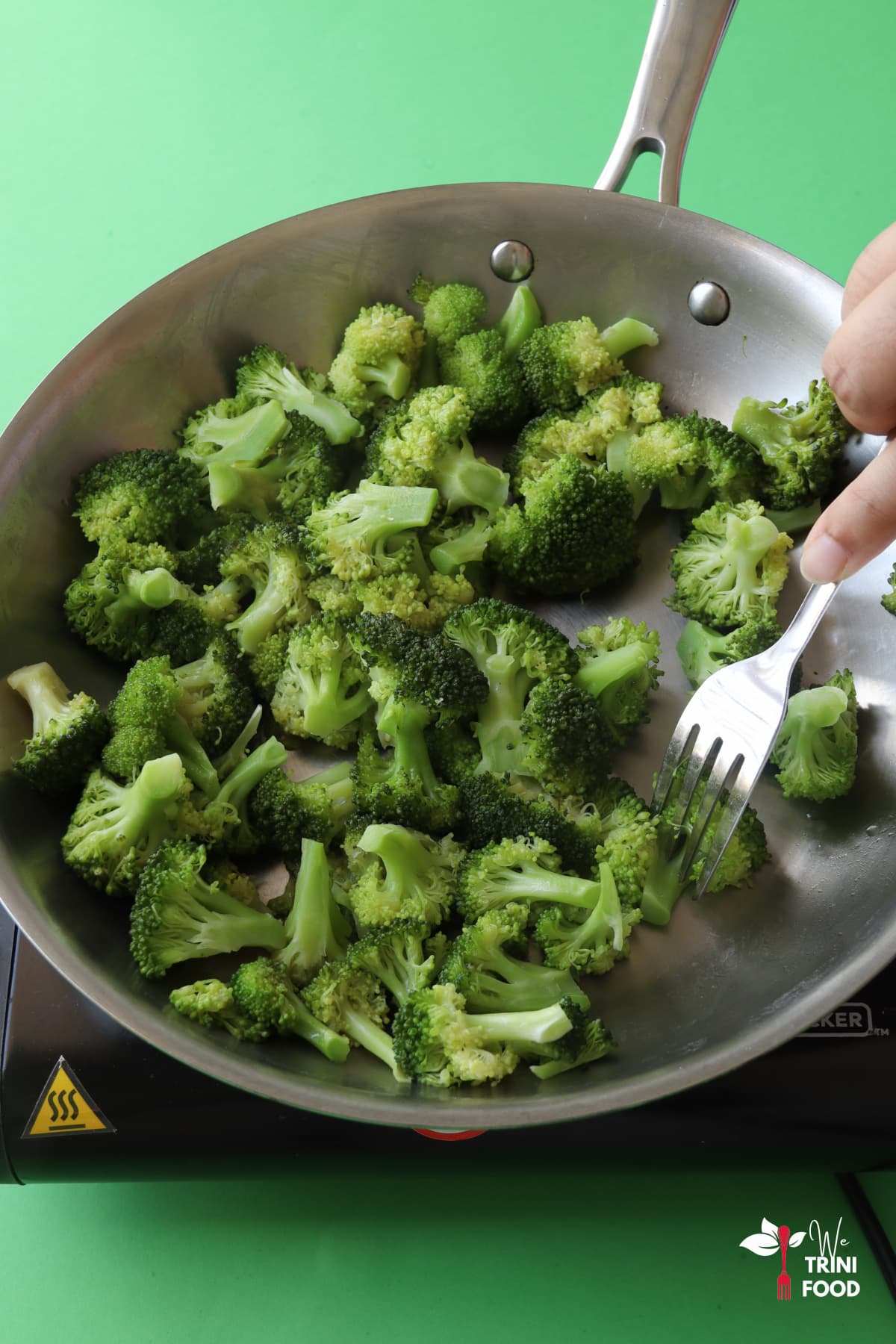 Sauteed broccoli in skillet
