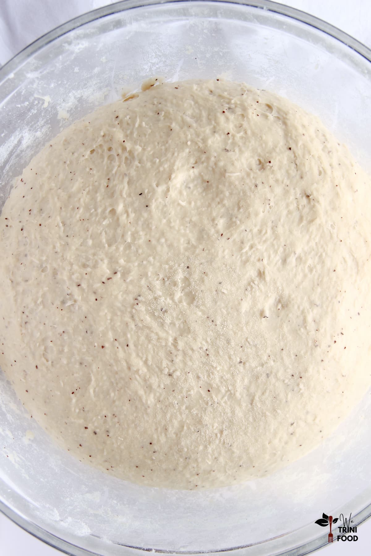 Coconut bake dough after raising