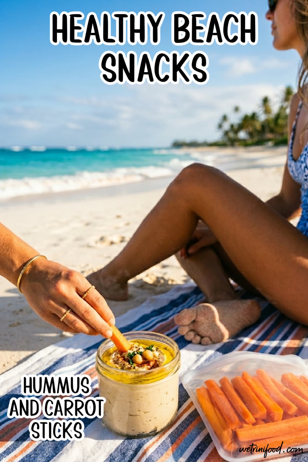Healthy Beach Snacks: Hummus and Carrot Sticks